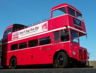Featuring bus hire using: Open Topper with Doors.