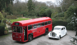 Bus with wedding car - Grim's Dyke Hotel, Harrow Weald
