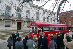 Hackney Town Hall forecourt and single deck bus - Hackney Register Office, Hackney Town Hall, Mare Street