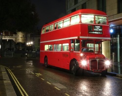 'Exclusive to a SPECIAL PARTY' on London bus destination blind - Tower of London